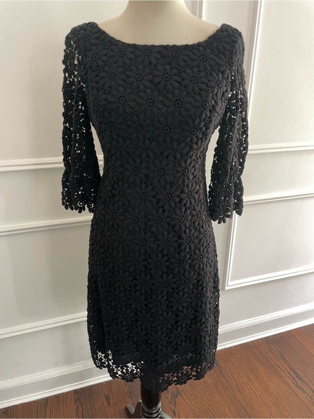 Lilly Pulitzer Shayna Floral Eyelet Midi Dress Black, XS/S (No size tag)
